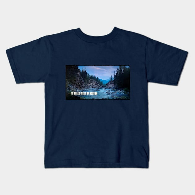 10 miles west of Boston Kids T-Shirt by gnotorious